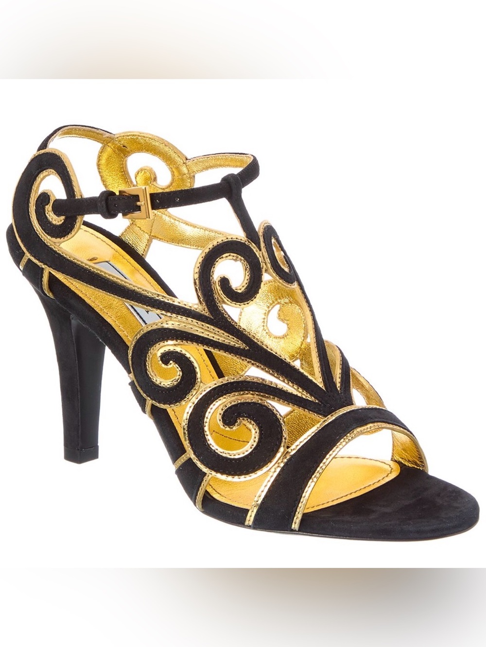 Prada 85 Suede & Leather Sandal